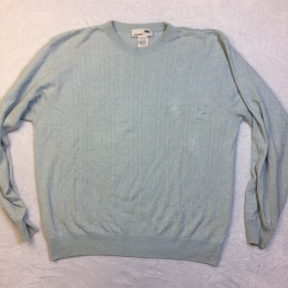 I Levrieri Sweater Mens Size L Light Blue Silk Cashmere Made In Italy Crew Neck
